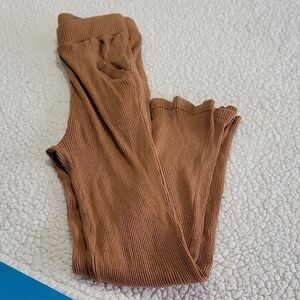 Women's Ribbed Brown Leggings